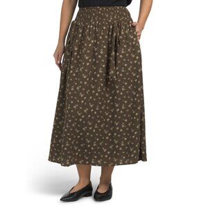 SUNDAY EDITION Brown Printed Maxi Skirt